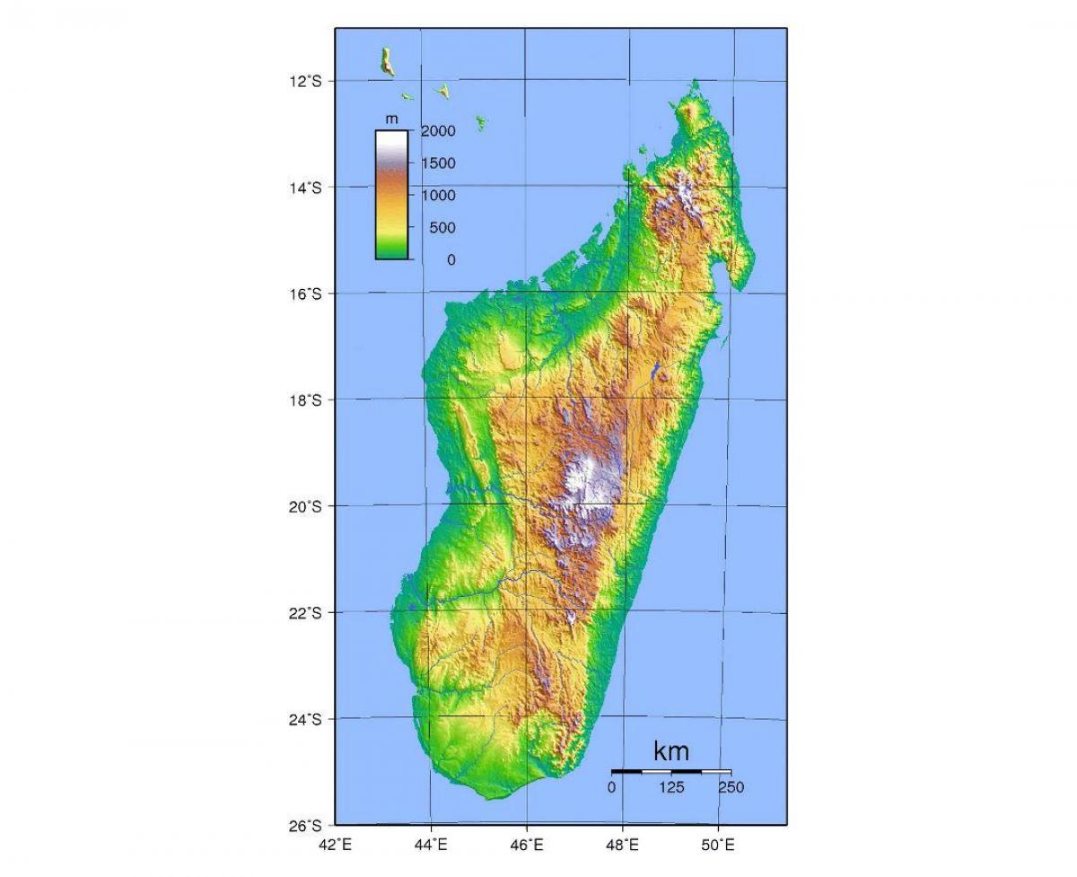 mappa del Madagascar elevazione