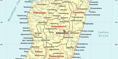 Madagascar mappa con le città