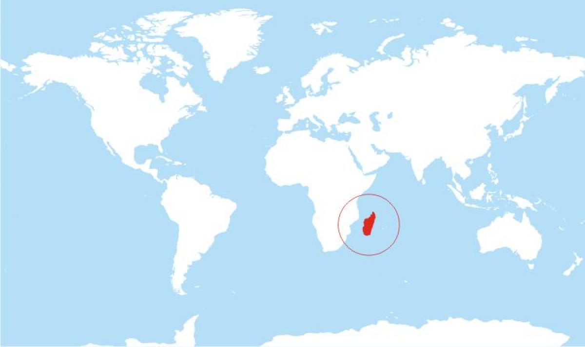 mappa del Madagascar posizione nel mondo