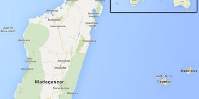 Mappa di isole vicino Madagascar