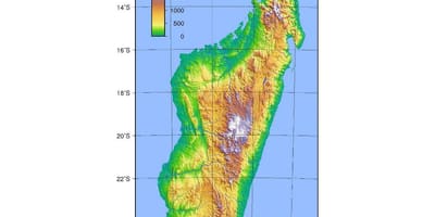 Mappa del Madagascar elevazione
