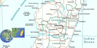 Mappa del Madagascar fiume