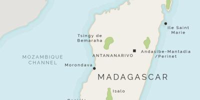 Mappa del Madagascar e le isole circostanti