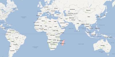 Mappa del mondo che mostra Madagascar